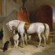 Oil painting: "Favourites, the Property of H.R.H. Prince George of Cambridge" by Sir Edwin Henry Landseer, painted 1834 to 1835.